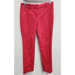 J. Crew Womens Cafe Capri Pants Size 0 Coral Cropped Straight Leg Mid Rise